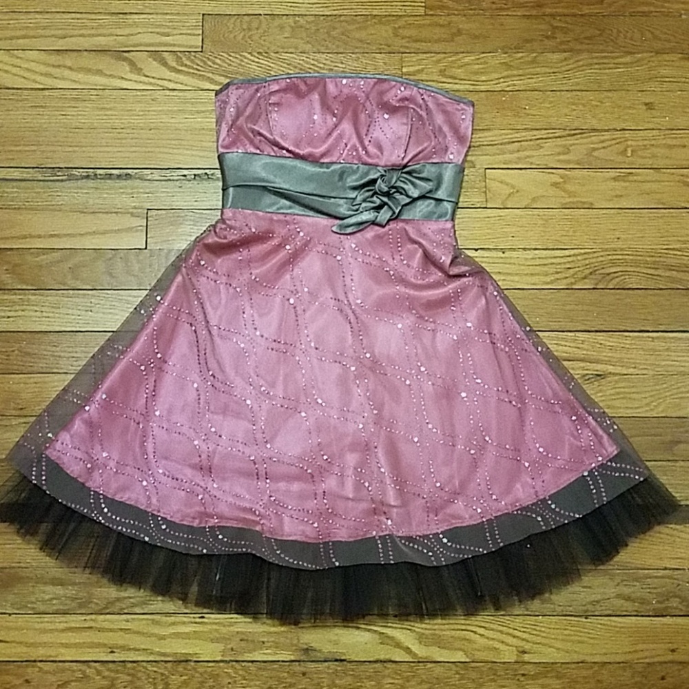 Pink and Brown Cocktails Dress